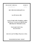 Tóm tắt Luận văn thạc sĩ Quản lý công: Quản lý nhà nước về phòng, chống buôn lậu và gian lận thương mại trên địa bàn tỉnh Kiên Giang