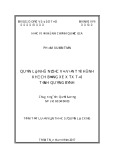 Tóm tắt Luận văn thạc sĩ Quản lý công: Quản lý nhà nước về vận tải hành khách bằng xe ô tô tại tỉnh Quảng Bình