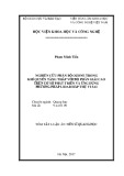 Tóm tắt Luận án Tiến sỹ Quang học: Nghiên cứu phân bố ozone trong khí quyển tầng thấp với độ phân giải cao trên cơ sở phát triển và ứng dụng phương pháp lidar hấp thụ vi sai