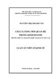 Luận án tiến sĩ Kinh tế: Chất lượng mối quan hệ trong kinh doanh: Trường hợp các doanh nghiệp logistics ở Việt Nam