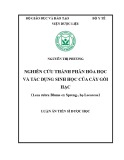 Luận án tiến sĩ Dược học: Nghiên cứu thành phần hóa học và tác dụng sinh học của cây Gối hạc ( Leea rubra Blume ex Spreng., h Leeaceae)