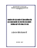 Luận án tiến sĩ Kinh tế: Nghiên cứu các nhân tố ảnh hưởng đến lựa chọn nguồn tài trợ vốn của các doanh nghiệp nhỏ và vừa - Trường hợp tiểu vùng Tây Bắc