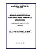 Luận án tiến sĩ Kinh tế: Các nhân tố ảnh hưởng đến hiệu quả sử dụng vốn ODA vào phát triển đường sắt đô thị ở Việt Nam (Nghiên cứu điển hình các dự án phát triển đường sắt ở thành phố Hà Nội