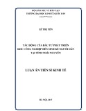 Luận án tiến sĩ Kinh tế: Tác động của đầu tư phát triển khu công nghiệp đến sinh kế người dân tại tỉnh Thái Nguyên