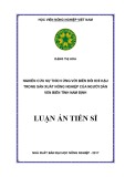 Luận án tiến sĩ Kinh tế: Nghiên cứu sự thích ứng với biến đổi khí hậu trong sản xuất nông nghiệp của người dân ven biển tỉnh Nam Định