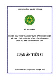 Luận án tiến sĩ Kinh tế: Nghiên cứu thực trạng sử dụng đất nông nghiệp và kinh tế hộ dưới tác động của đô thị hóa trên địa bàn thành phố Hà Tĩnh