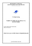 Tóm tắt Luận án tiến sĩ Quản trị kinh doanh: Nghiên cứu hiệu quả kỹ thuật của doanh nghiệp