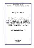 Luận án tiến sĩ Kinh tế: Quy tắc Taylor mở rộng với tỷ giá hối đoái - nghiên cứu thực nghiệm tại một số quốc gia Đông Nam Á