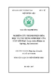 Tóm tắt Luận án tiến sĩ Dược học: Nghiên cứu thành phần hóa học và tác dụng sinh học của cây Gối hạc ( Leea rubra Blume ex Spreng., h Leeaceae)