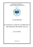 Luận án tiến sĩ Kinh tế: Chỉ số quản trị công ty và hiệu quả tài chính công ty trên thị trường chứng khoán Việt Nam