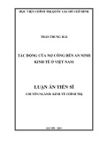 Luận án Tiến sĩ Kinh tế: Tác động của nợ công đến an ninh kinh tế ở Việt Nam