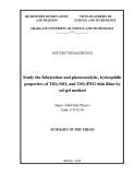 Summary of the thesis: Study the fabrication and photocatalytic, hydrophilic properties of TiO2/SiO2 and TiO2/PEG thin films by sol-gel method