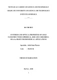 Thesis sumarization: Synthesis and optical properties of gold nanostructures spherical, rod and core/shell SiO2/Au shape for biomedical applications