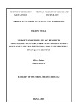 Summary of doctoral thesis in biology: Research on medicinal plant resources to propose solutions for conservation and sustainable use of some valuable species in Na Hang Nature Reserve, Tuyen Quang province