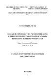 Summary of Environmental Technique Doctoral thesis: Research improving the process preparing superoxidized sulution and application in disifecting hospital wastewater