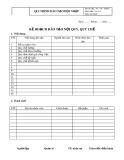 Mẫu Kế hoạch đào tạo nội quy, quy chế