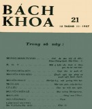 Tạp chí Bách Khoa - Số 21: Phần 1