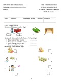 Đề kiểm học kì 1 tiếng Anh lớp 3 năm 2017-2018 - Ben Dinh  Primary school