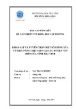 Báo cáo nghiên cứu khoa học cấp trường: Khảo sát và tuyển chọn một số giống lúa có khả năng chịu mặn tại các huyện ven biển của tỉnh Trà Vinh