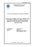 Báo cáo nghiên cứu khoa học cấp trường: Bước đầu nghiên cứu quy trình nuôi nấm đông trùng hạ thảo (C. militaris) có nguồn gốc từ Nhật Bản tại Trà Vinh