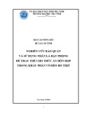 Báo cáo nghiên cứu khoa học cấp trường: Nghiên cứu bảo quản và sử dụng thân lá đậu phộng để thay thế cho thức ăn hỗn hợp trong khẩu phần vỗ béo bò thịt