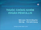 Bài giảng Thuốc chống nhiễm khuẩn nhóm Penicillin