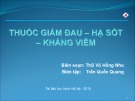 Bài giảng Thuốc giảm đau - Hạ sốt - Kháng viêm