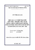 Tóm tắt Luận án tiến sĩ Y học: Hiệu quả can thiệp thay đổi kiến thức, thái độ, thực hành phòng chống nhiễm khuẩn đường sinh sản ở học sinh tuổi vị thành niên tại huyện Kim Bảng, Hà Nam, 2015 - 2016