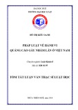 Tóm tắt Luận văn thạc sĩ Luật học: Pháp luật về hành vi quảng cáo gây nhầm lẫn ở Việt Nam