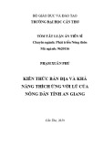 Tóm tắt Luận án tiến sĩ Nông nghiệp: Kiến thức bản địa và khả năng thích ứng với lũ của nông dân tỉnh An Giang