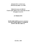 Tóm tắt Luận án tiến sĩ: Tuyển chọn chủng Bacillus subtilis ứng dụng trong phòng bệnh nhiễm khuẩn đường tiêu hóa trên gà