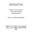 Tóm tắt Luận án tiến sĩ Nông nghiệp: Nghiên cứu sử dụng cây Mai Dương (mimosa pigra l.) trong chăn nuôi dê thịt