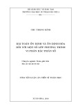 Tóm tắt Luận án tiến sĩ Toán học: Bài toán ổn định và ổn định hóa đối với một số lớp phương trình vi phân bậc phân số