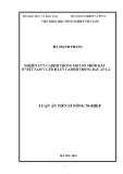 Luận án tiến sĩ Nông nghiệp: Nghiên cứu cadimi trong một số nhóm đất ở Việt Nam và tích luỹ cadimi trong rau ăn lá