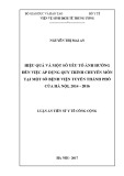 Luận án tiến sĩ Y tế công cộng: Hiệu quả và một số yếu tố ảnh hưởng đến việc áp dụng quy trình chuyên môn tại một số bệnh viện tuyến thành phố của Hà Nội, 2014 - 2016