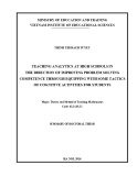 Summary of doctoral thesis: Teaching analytics at high schools in the direction of improving problem solving competence through equipping with some tactics of cognitive activities for students