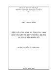 Luận án tiến sĩ Toán học: Bài toán ổn định và ổn định hóa đối với một số lớp phương trình vi phân bậc phân số