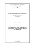 Doctor of philosophy dissertation abstract: Assessment of factors affecting the employment needs of rural laborers in Can Tho City