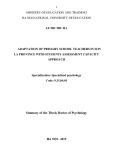 Sunmary of the Thesis Doctor of Psychology: Adaptation of primary school teachers with assessment of students in terms of capacity in Sonla Province