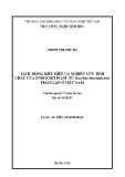 Luận án tiến sĩ Sinh học: Tách dòng, biểu hiện và nghiên cứu tính chất của endochitinase từ Bacillus thuringiensis phân lập ở Việt Nam