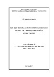 Luận văn thạc sĩ: Dạy học tác phẩm Piano sử dụng chất liệu dân ca Việt Nam tại Trung tâm Music Talent