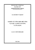 Tóm tắt Luận án tiến sĩ Hóa học: Nghiên cứu tổng hợp, biến tính vật liệu cacbon nano ống và ứng dụng