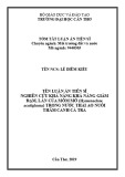 Tóm tắt Luận án tiến sĩ Nông nghiệp: Nghiên cứu khả năng giảm đạm, lân củ Mồm mỡ (Hymenachne acutigluma) trong nước thải ao nuôi thâm canh cá Tra