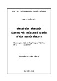 Tóm tắt Luận văn tiến sĩ Lịch sử: Đảng bộ tỉnh Thái Nguyên lãnh đạo phát triển kinh tế tư nhân từ năm 1997 đến năm 2015