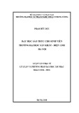 Luận văn thạc sĩ: Dạy Sáo trúc cho sinh viên trường Đại học Sân khấu - Điện ảnh Hà Nội