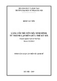 Tóm tắt Luận văn tiến sĩ Lịch sử: Làng Côi Trì (Yên Mô, Ninh Bình) từ thành lập đến giữa thế kỷ XIX