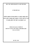 Tóm tắt Luận án tiến sĩ Triết học: Những điểm tương đồng và khác biệt giữa dân chủ xã hội chủ nghĩa và dân chủ tư sản. Ý nghĩa đối với Việt Nam hiện nay