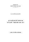 Luận án tiến sĩ Sử học: Quan hệ kinh tế, chính trị Hàn Quốc - Nhật Bản (1980 - 2013)