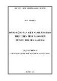 Luận án tiến sĩ Sử học: Đảng Cộng sản Việt Nam lãnh đạo thực hiện bình đẳng giới từ năm 2006 đến năm 2016