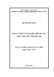 Luận văn thạc sĩ Quản lý văn hóa: Quản lý dịch vụ karaoke trên địa bàn thị xã Phú Thọ, tỉnh Phú Thọ
